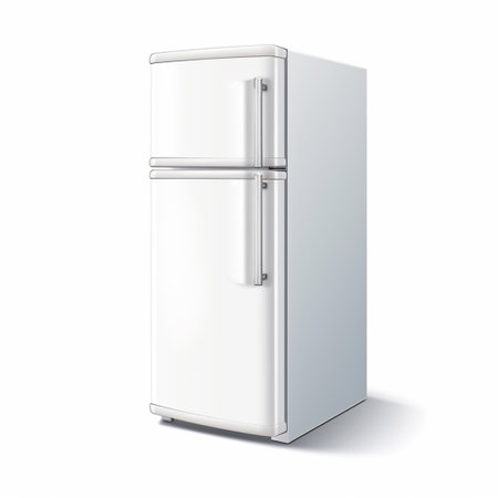 Refrigerator isolated on a white background. 3d rendering.の素材