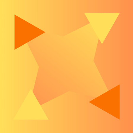 Abstract orange star on a yellow background. Vector illustration for your design