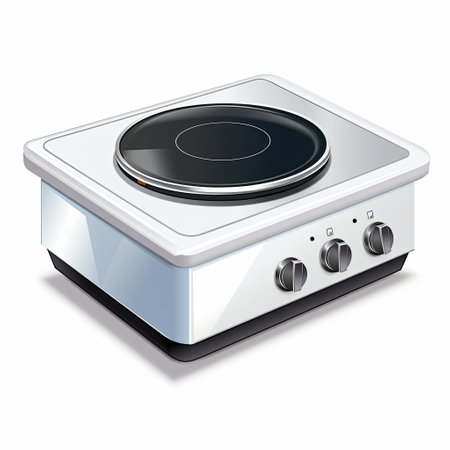 Kitchen gas stove isolated on white background. Realistic vector illustration.の素材