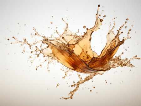 Splash of cola in motion, isolated on white background.の素材