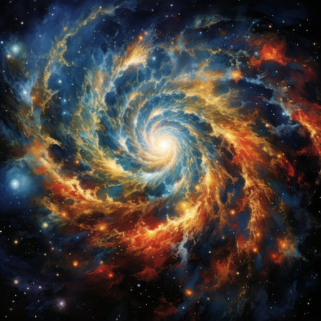 Galaxy in deep space, computer generated abstract background, 3D renderingの素材