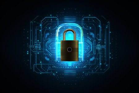 Cyber security concept. Protect mechanism, system privacy. Vector illustrationの素材