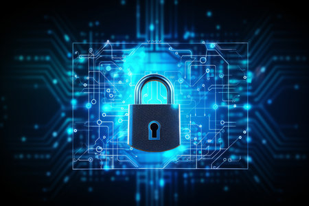 Cyber security concept. Protect mechanism, system privacy. Vector illustrationの素材
