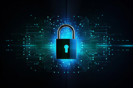 Cyber security concept. Protect mechanism, system privacy. Vector illustrationの素材