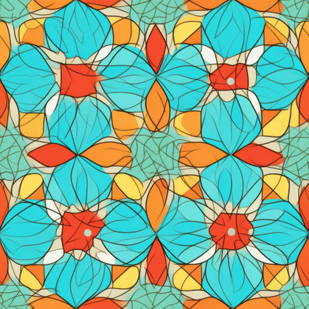 Seamless pattern with mandalas. Hand drawn vector illustration.の素材