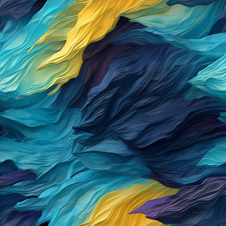 Abstract background with blue, yellow and orange lines. 3d renderingの素材