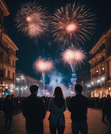 Fireworks in Barcelona, Spainの素材