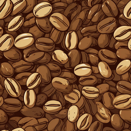 Coffee beans seamless pattern. Vector illustration of coffee beans.の素材