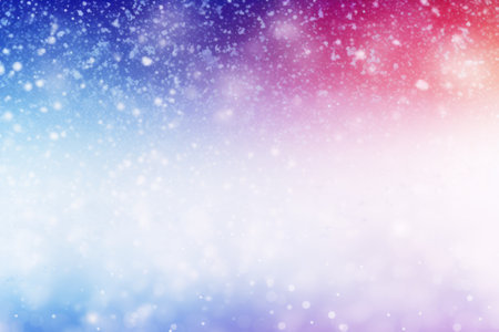 abstract background with bokeh defocused lights and snowflakesの素材