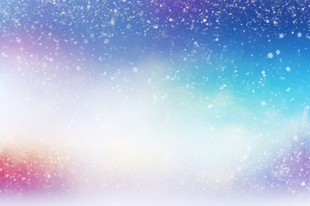 Winter background with snowflakes and bokeh. Vector illustration.の素材