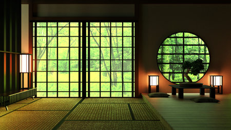 Japan Room Design Japanese-style. 3D renderingの写真素材