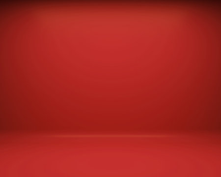 red floor and wall background. 3D rendering