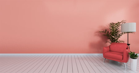Modern living room interior with sofa, 3d rendering