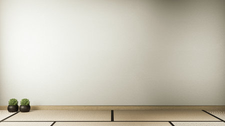 Empty room white on wooden floor interior design.3D renderingの写真素材