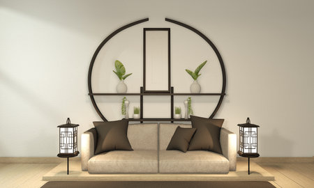 interior mock up Chinese style Room interior. 3D renderingの写真素材
