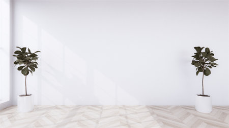 Armchair on room decoration is open with design disc flap on the wood grain floor.3D rendering