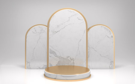 Chinese podium minimal geometric, podium Chinese traditional.3D renderingの写真素材
