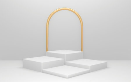 white podium on background abstract minimal style. 3D renderingの写真素材
