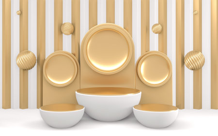 The White podium minimal design product scene. 3d rendering