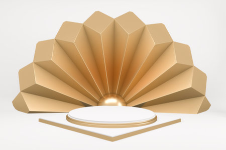 The White podium minimal design product scene. 3d renderingの写真素材