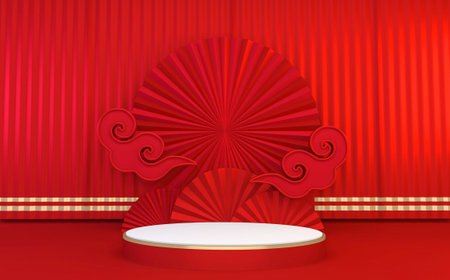 silver Abstract Podium minimal geometric white and gold.3D renderingの写真素材