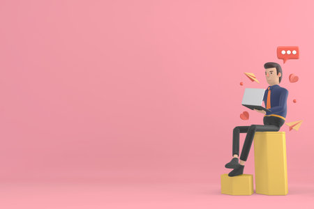 Finance colorful minimalist, mockup business style abstract cartoon 3d renderingの写真素材