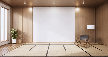 Empty - Clean modern room japanese style.3D renderingの写真素材