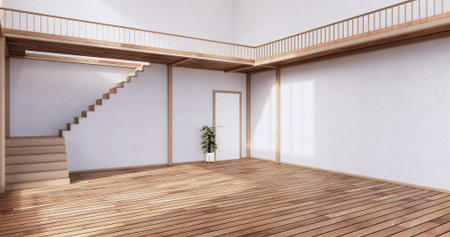 The Minimal room japanese style design.3D renderingの写真素材