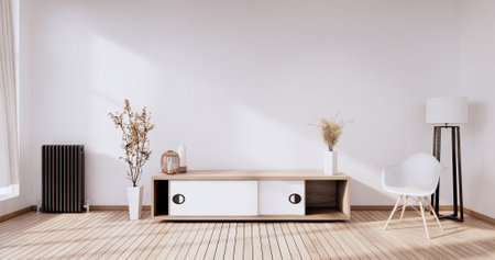 Modern living room minimalist design, 3d rendering