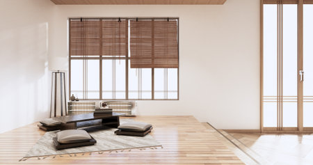 Modern living room minimalist design, 3d rendering
