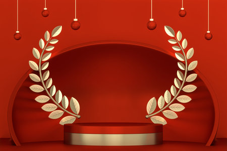 Black podium on background minimal design. 3D renderingの写真素材