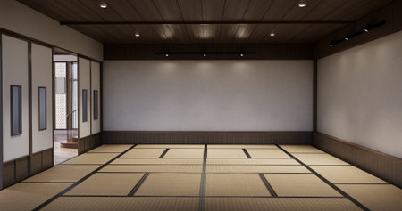 Japanese style, Empty wooden roomの写真素材