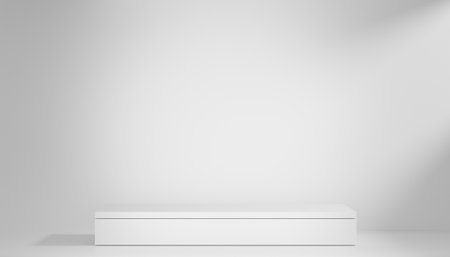 Abstract Podium minimal geometric white and goldの写真素材