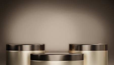 Gold stage podium decoration suitable for products.の写真素材