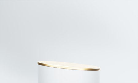 white podium and water splashingt on white background.の写真素材