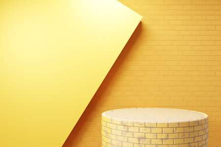 mock up brick wall background 3D illustration rendering