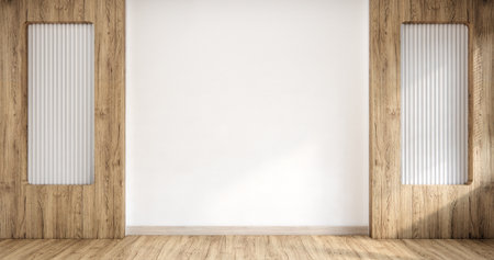 Empty room japanese minimalist room interior.