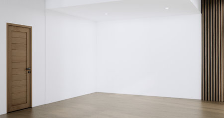 white Empty wooden room, Cleaning japan room interior, 3D renderingの写真素材