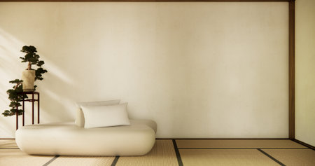 sofa and decoration japan on Modern room interior .3D renderingの写真素材