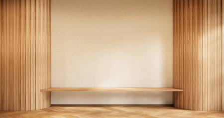 The shelf wall on modern room japanese style. 3D renderingの写真素材