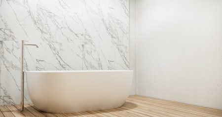 White Bathroom modern japan minimal style. 3D rendering