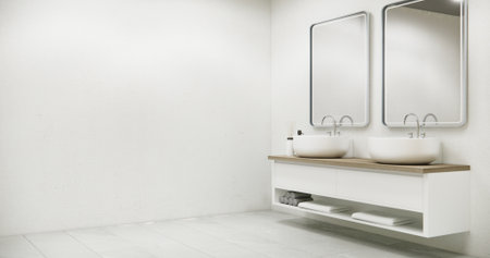 Hand washing sink in the bathroom modern japan style. 3D illustration renderingの写真素材