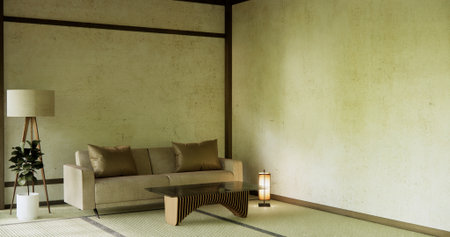 Living room modern minimal japan style with sofa armchair and decoration.の写真素材
