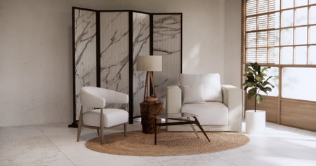chair minimalist design in living room.3D rendering