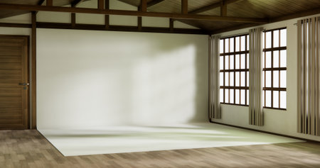 White screen studio in modern room japanese style.の写真素材