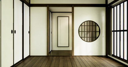 Japan style Big living area in luxury room japan style decoration.の写真素材