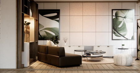 Minimal sofa armchair on interior design modern living room  contemporary style.