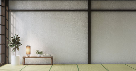 Standard Empty room japan and tatami mat floor. 3D renderingの写真素材