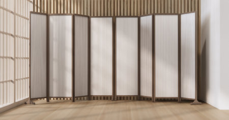 Empty room,Clean japanese minimalist room interior, 3D renderingの写真素材