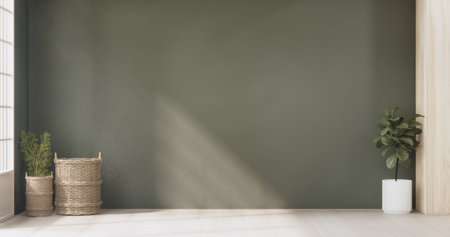 Empty room,Clean japanese minimalist room interior, 3D renderingの写真素材